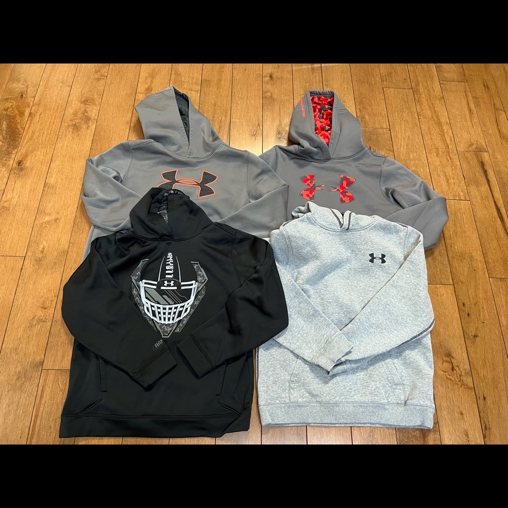 Lot of 4 Underarmour Boys Hoodies size YLG